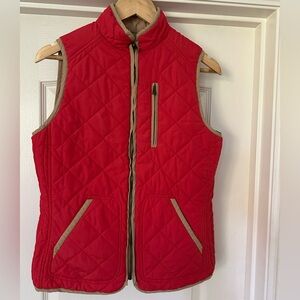 Women’s RALPH LAUREN Red & Camel Quilted Riding Vest Reversible M